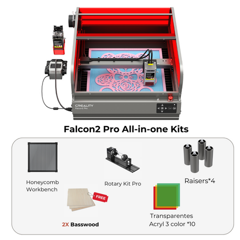 Falcon2 Pro 40W Enclosed Laser Engraver and Cutter Bundle Packages