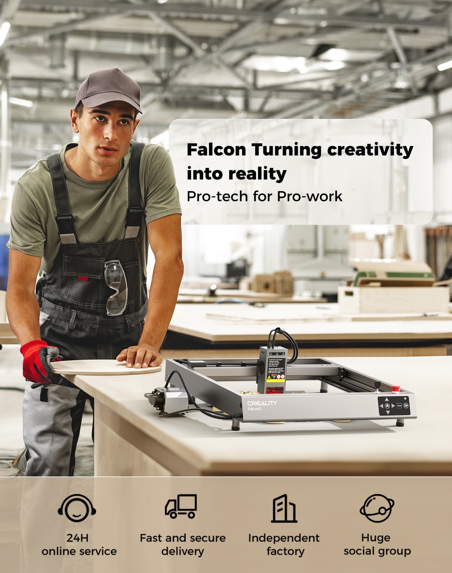 Creality Falcon 7.5W Laser Engraver & Cutter - CrealityFalcon