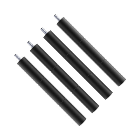 Four black cylindrical handles with a threaded metal screw protruding from one end, arranged diagonally side-by-side against a white background. Perfect for your crafting needs or as essential parts for your CrealityFalcon 10W & 5W CR-Laser Falcon Engraver Riser projects.