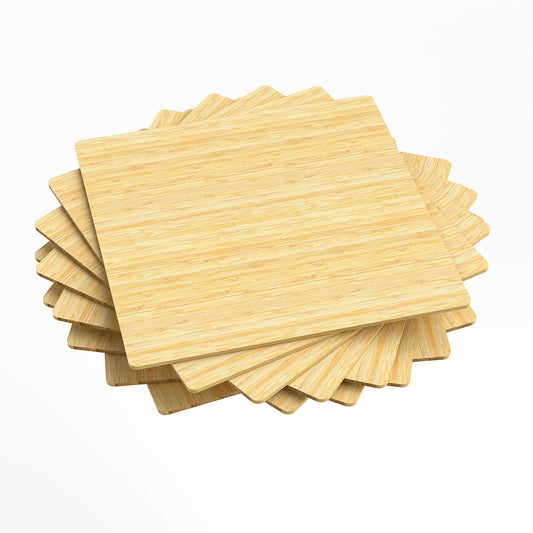 Falcon 8x8x1/8'' Natural Bamboo Board for Laser Engraver and Cutter (10pcs) 1000