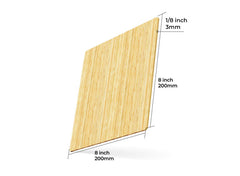 Natural Bamboo Board 8x8x1/8'' for Laser Engraver and Cutter - 10pcs