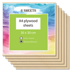 Basswood Plywood Sheets A4 1/8" x 8.27" x 11.69" for Laser Engraving and Cutting - Pack of 6pcs