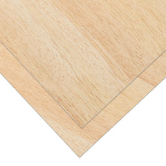 Two Creality Falcon Rubberwood Spliced Plywood sheets, perfect for laser engraving projects, feature a light-brown wood grain pattern. Positioned diagonally with slight overlaps, their sharp corners add precision to the smooth finish and eco-friendly material of these 1/8" x 11.8" pieces.