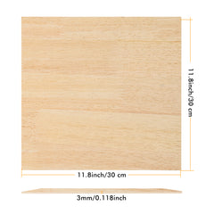 The Creality Falcon Rubberwood Spliced Plywood, measuring 11.8" x 11.8" x 1/8", is eco-friendly and perfect for laser engraving, shown on a white background.