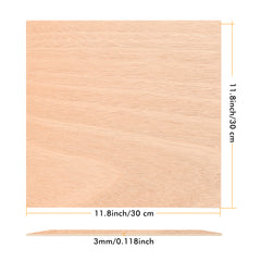 Mahogany Plywood Sheets 1/8" x 11.8" x 11.8" for Laser Engraving and Cutting - Pack of 6pcs