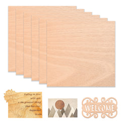 Mahogany Plywood 1/8" x 11.8" x 11.8" for Laser Engraving and Cutting - Pack of 6pcs