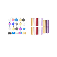 Crafting Package: Titanium Steel Pet Tags 20pcs and 8ml Atomizer Perfume Bottle 10pcs