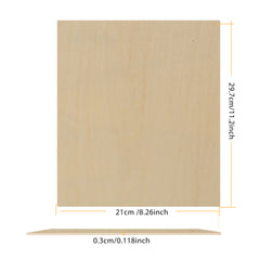 Thickness Basswood Plywood Sheets 1/8"  8.27x11.7x0.12" for Laser Engraving - 10pcs