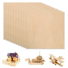 Natural Basswood Plywood Sheets 11.8x11.8x1/8" for Laser Engraving and Cutting 10pcs