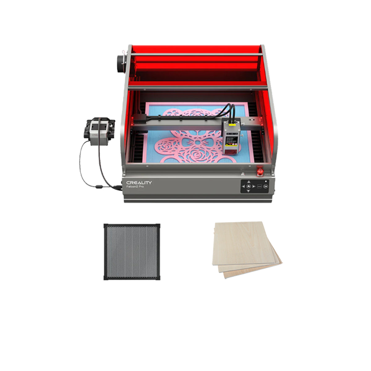 Falcon2 Pro 22W Enclosed Laser Engraver and Cutter Bundle - Basic Kits for Wood Engraving