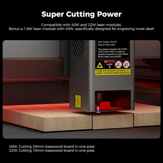 Falcon2 Pro 40W and 22W Enclosed Laser Engraver and Cutter 1000